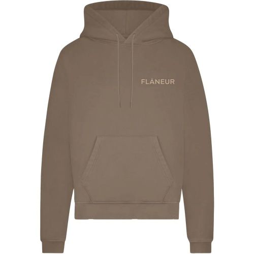 Double Logo Washed Hoodie (500GSM) Brown - Größe L - Flâneur - Modalova