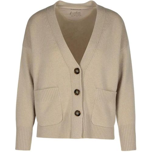 Cardigan In Cashmere Beige - Größe 40 - braun - PUROTATTO - Modalova