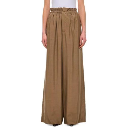 Oversized Silk Trousers - Größe 38 - brown - Quira - Modalova