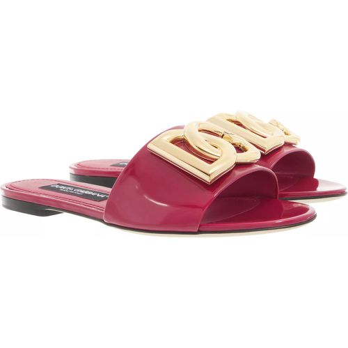 Sandalen & Sandaletten - Shiny Calfskin Mules With DG Logo - Gr. 39 (EU) - in Rosa - für Damen - Dolce&Gabbana - Modalova