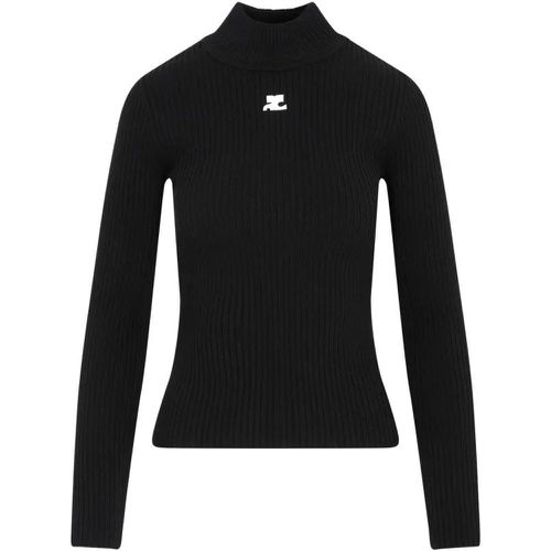 Roll Neck Ribbed Jumper - Größe XS - Courrèges - Modalova