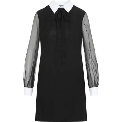 Black Virgin Wool Mini Dress - Größe 42 - Valentino - Modalova