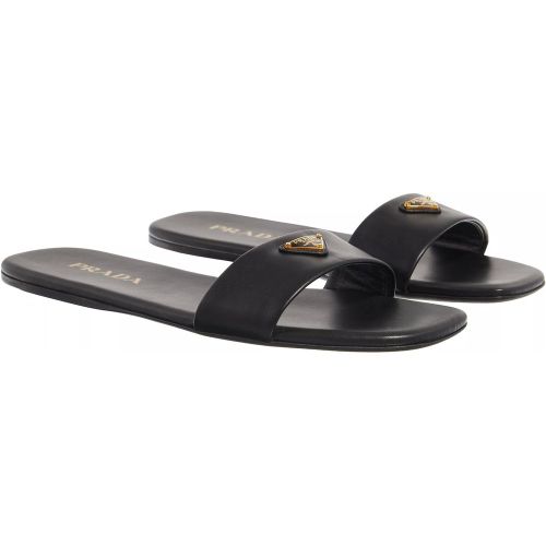 Sandalen - Triangle Logo Slides Leather - Gr. 38 (EU) - in - für Damen - Prada - Modalova