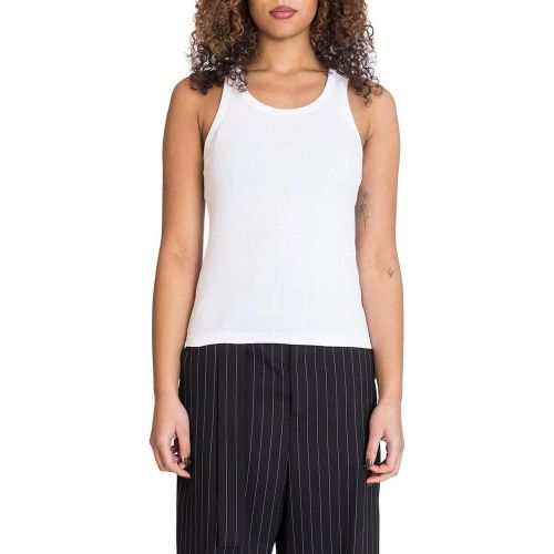 RIBBED TANK TOP WITH OVERALL BUCKLES WHITE - Größe S - Jean Paul Gaultier - Modalova