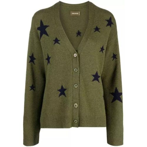 Mirka Star-Pattern Cashmere Knitwear Cardigan - Größe L - green - Zadig & Voltaire - Modalova