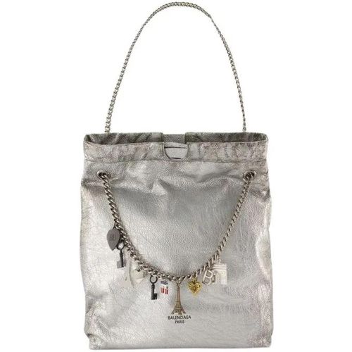 Shopper - Crush Tote M Shoulder Bag - Leather - Silver - für Damen - Balenciaga - Modalova