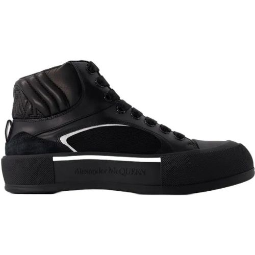 Low-Top Sneaker - Deck Sneakers - Leather - Black/White - Gr. 40 (EU) - in - für Damen - alexander mcqueen - Modalova