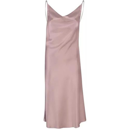 Taupe Stretch Satin Midi Dress - Größe 38 - pink - Blanca Vita - Modalova