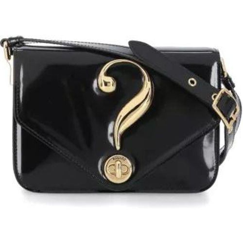 Shopper - Black Polished Leather Shoulder Bag - Gr. unisize - in - für Damen - Moschino - Modalova