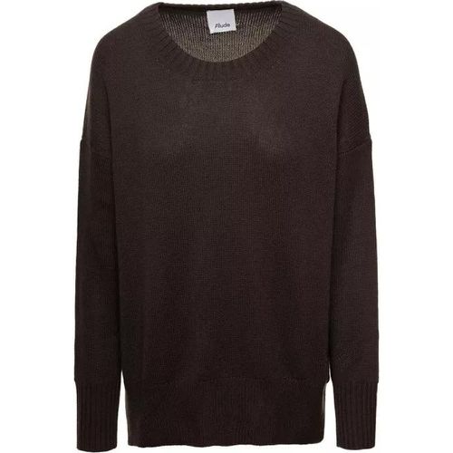 Brown Sweater With U Neckline In Cashmere - Größe XS - brown - allude - Modalova