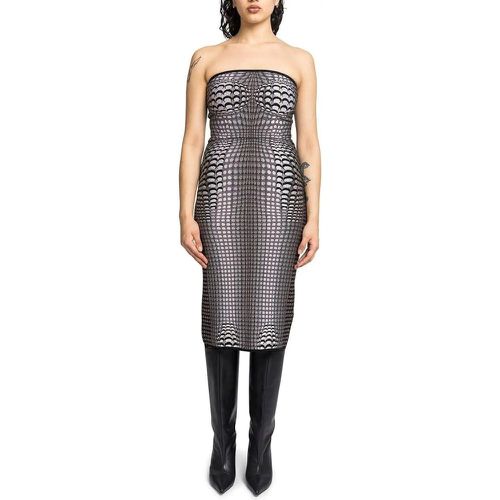 MOON SKIN JACQUARD KNIT TUBE DRESS STONE GREY - Größe M - Marine Serre - Modalova