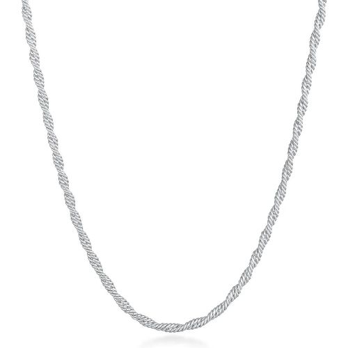 Halskette - Halskette Trendige Kordelkette Gedreht Bold Look 9 - Gr. unisize - in Silber - für Damen - Elli - Modalova