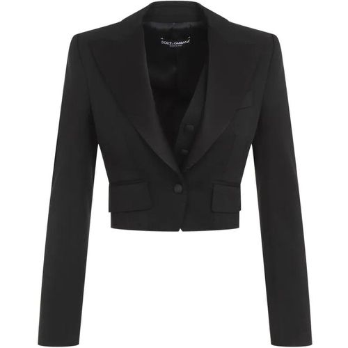 Black Virgin Wool Jacket - Größe 40 - Dolce&Gabbana - Modalova