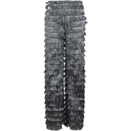 Fringes Fil Coupé Trousers - Größe 38 - gray - alberta ferretti - Modalova