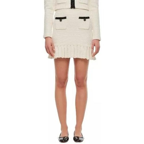 Cream Textured Knit Mini Skirt - Größe M - white - self-portrait - Modalova