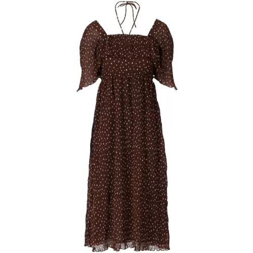 Brown Georgette Midi Dress - Größe XS - brown - Ganni - Modalova