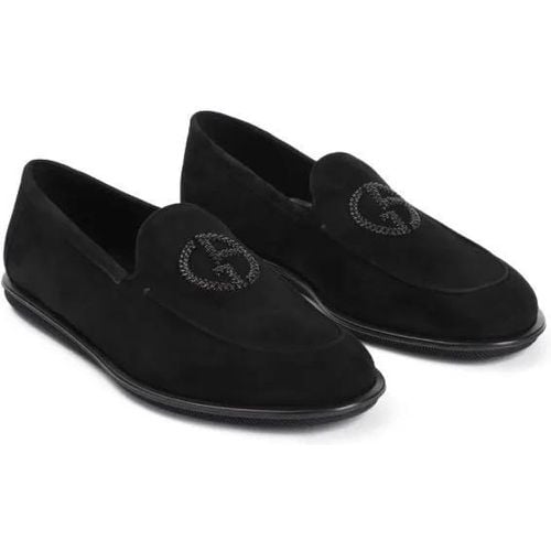 Loafers & Ballerinas - Black Goat Leather Slip-On Mules - Gr. 10 - in - für Damen - Giorgio Armani - Modalova