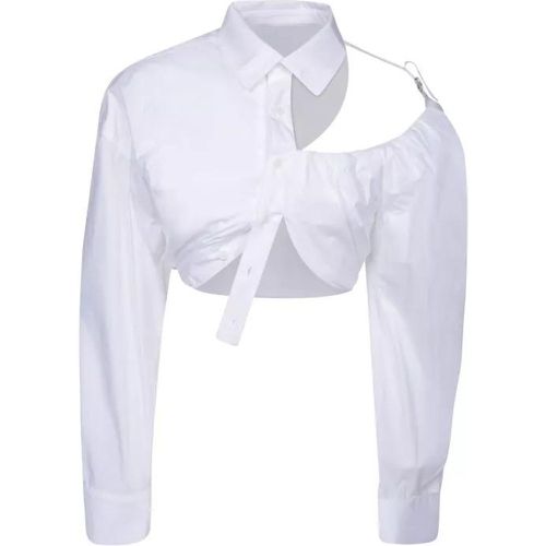 Asymmetric Cropped Shirt - Größe 38 - white - Jacquemus - Modalova
