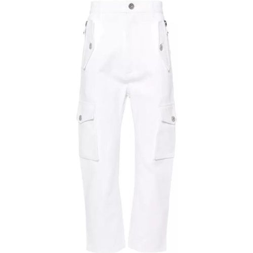 White Straight Leg Cargo Pants - Größe 50 - white - Balmain - Modalova