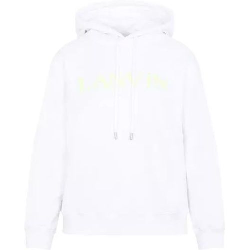 White Cotton Classic Fit Hoodie With Logo - Größe XS - beige - Lanvin - Modalova