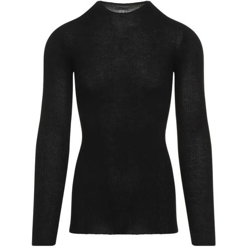 Ribbed Round Neck Ls T-Shirt - Größe M - schwarz - Rick Owens - Modalova