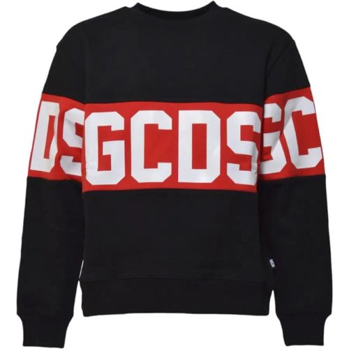 Oversized Crew Neck Sweatshirt With Band Log - Größe M - Gcds - Modalova