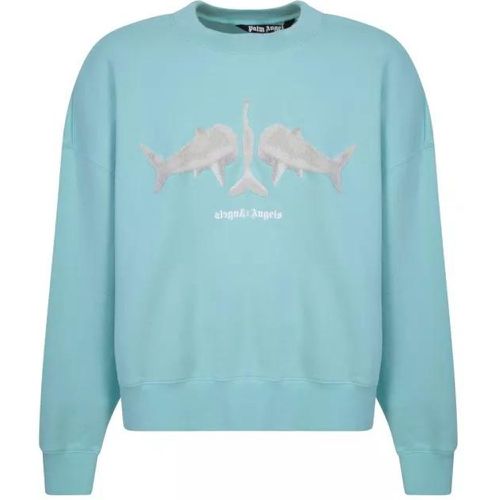 Broken Shark Light Blue Sweatshirt - Größe M - blue - Palm Angels - Modalova