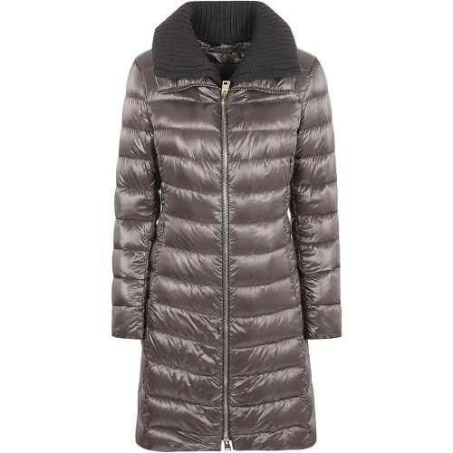 Sleek Padded Anthracite Jacket With Textured Colla - Größe 40 - Herno - Modalova