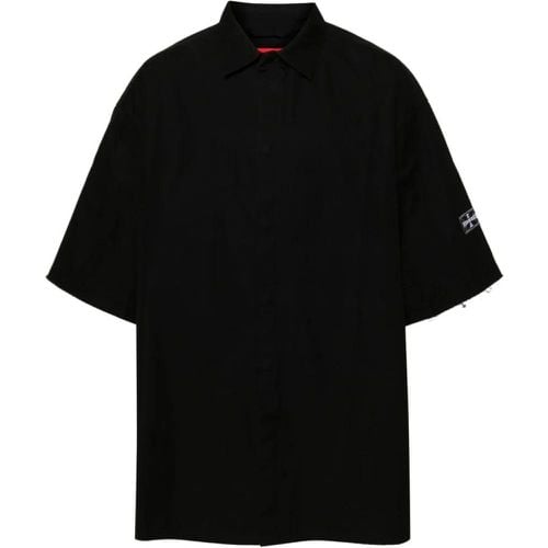 Black Cotton Classic Collar Shirt - Größe L - 032c - Modalova