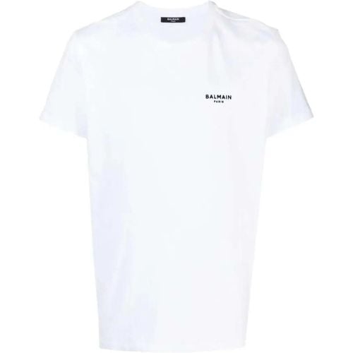 Logo-Print White Cotton T-Shirt From - Größe L - Balmain - Modalova