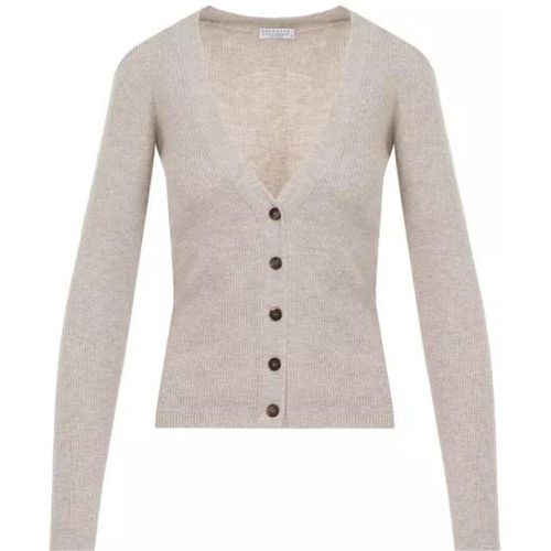 Lurex Sand Cashmere Cardigan - Größe M - BRUNELLO CUCINELLI - Modalova