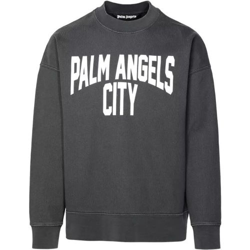 Pa City' Sweatshirt In Delavé Gray Cotton - Größe S - gray - Palm Angels - Modalova