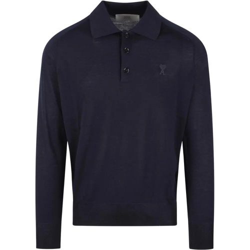 Long-Sleeved Polo Shirt - Größe XL - AMI Paris - Modalova