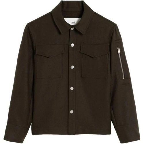 Button-Up Wool Shirt Jacket - Größe L - AMI Paris - Modalova