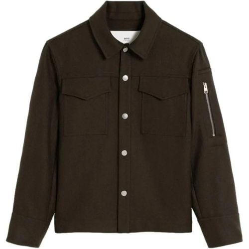 Button-Up Wool Shirt Jacket - Größe M - AMI Paris - Modalova