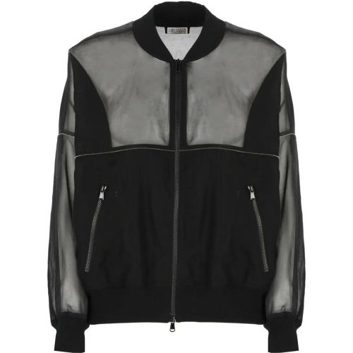 Black Cotton Bomber Jacket - Größe 38 - BRUNELLO CUCINELLI - Modalova