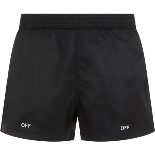 Stamp Black White Polyester Swim Shorts - Größe L - Off-White - Modalova