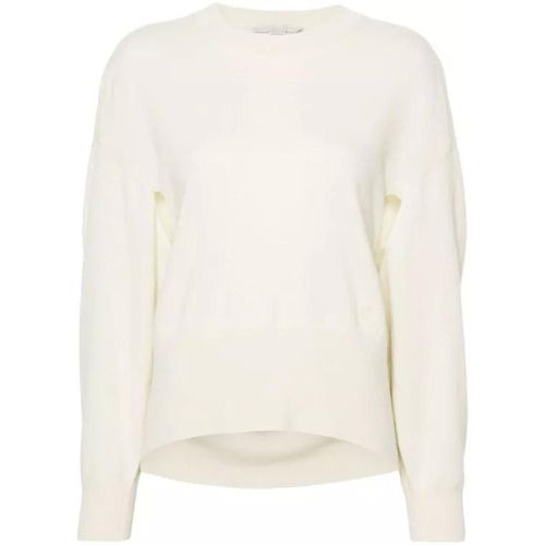 Regenerated Cashmere Blend Beige Sweater - Größe M - white - Stella Mccartney - Modalova