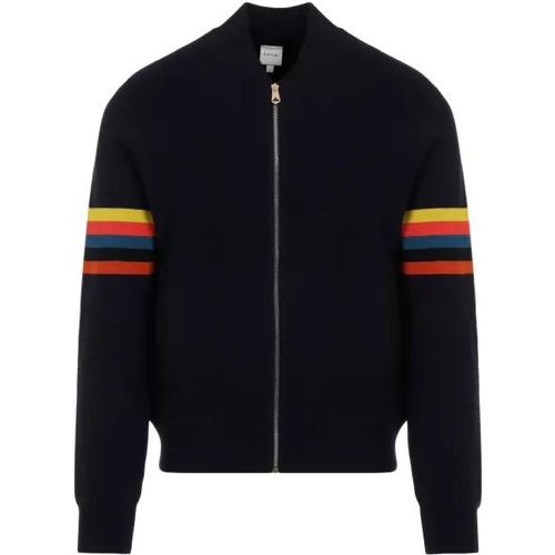 Knitted Dark Navy Wool Bomber Jacket - Größe M - blue - Paul Smith - Modalova