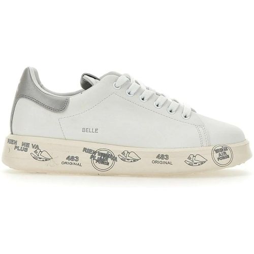 Low-Top Sneaker - White Sneakers With Metallic Heel Accent - Gr. 36 (EU) - in Gold - für Damen - Premiata - Modalova