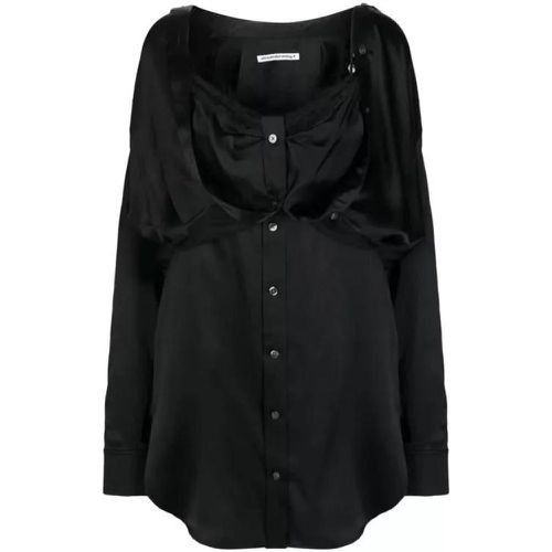 Layered Silk Minidress - Größe 4 - black - alexander wang - Modalova