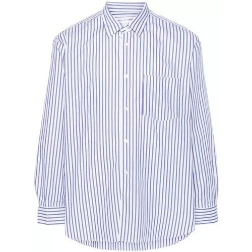 Cotton Poplin Texture Vertical Striped Shirt - Größe M - blue - Comme des Garcons - Modalova