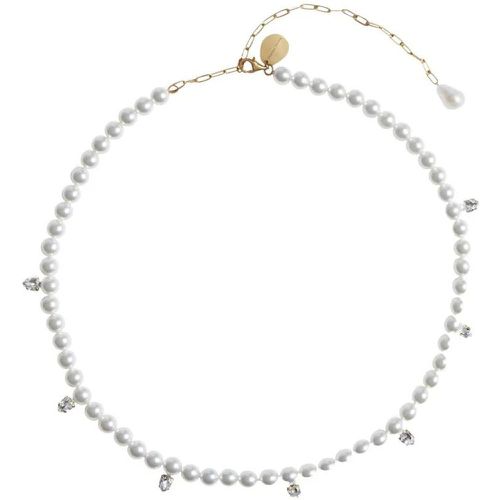 Halskette - Pearl Crystal Dagger Choker Necklace - Gr. unisize - in Weiß - für Damen - Simone Rocha - Modalova