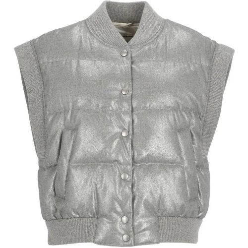 Grey Padded And Quilted Sleeveless Jacket - Größe 40 - PESERICO - Modalova