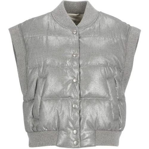 Grey Padded And Quilted Sleeveless Jacket - Größe 40 - grau - PESERICO - Modalova