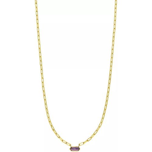 Halskette - Necklace Cube, Amethyst, silver gold plate - Gr. unisize - in Lila - für Damen - Leaf - Modalova