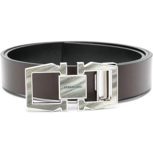 Gürtel - Brown Leather Reversible Belt - Gr. 105 - in - für Damen - Salvatore Ferragamo - Modalova