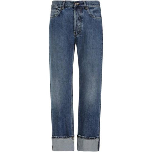 Blue Washed Cotton Turn Up Jeans - Größe 48 - alexander mcqueen - Modalova