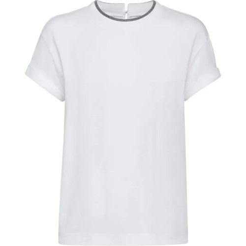 T-Shirt With Contrasting Hem - Größe L - BRUNELLO CUCINELLI - Modalova