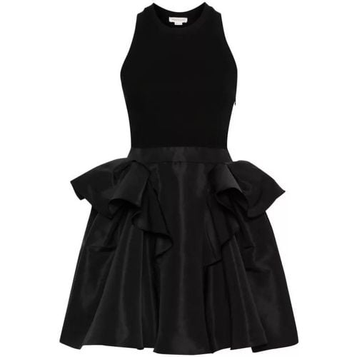 Black Peplum-Trim Mini Dress - Größe 42 - black - alexander mcqueen - Modalova